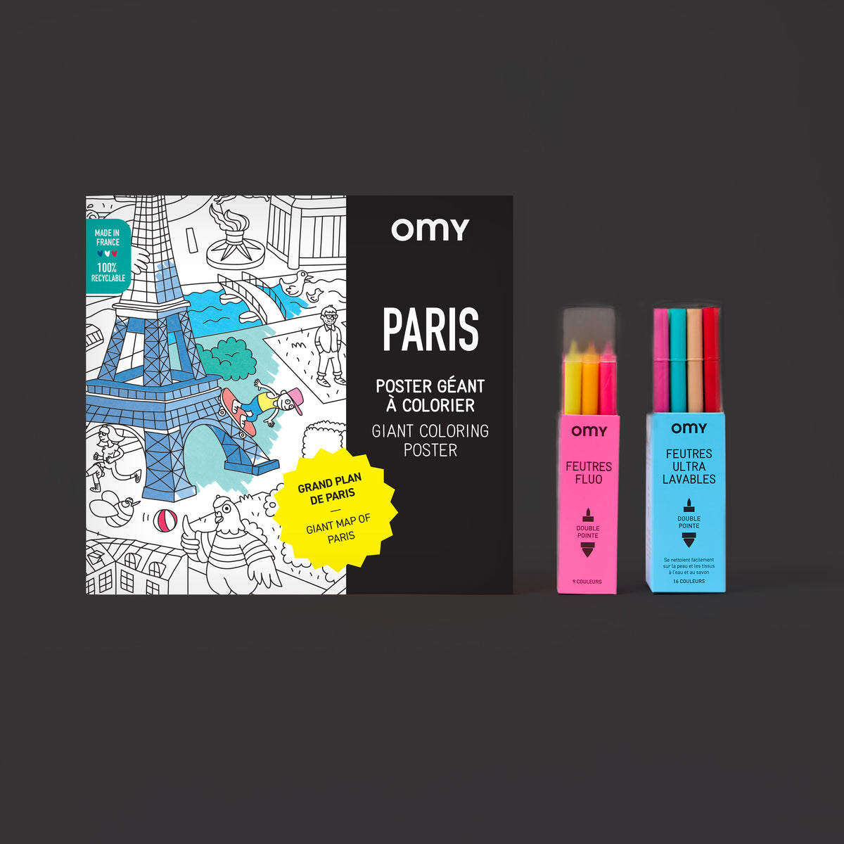 Kit De Surligneurs Personnalisés Moon Academy – 4 Stylos, Encres Pailletées, Stickers, Breloques, Dès 8 Ans