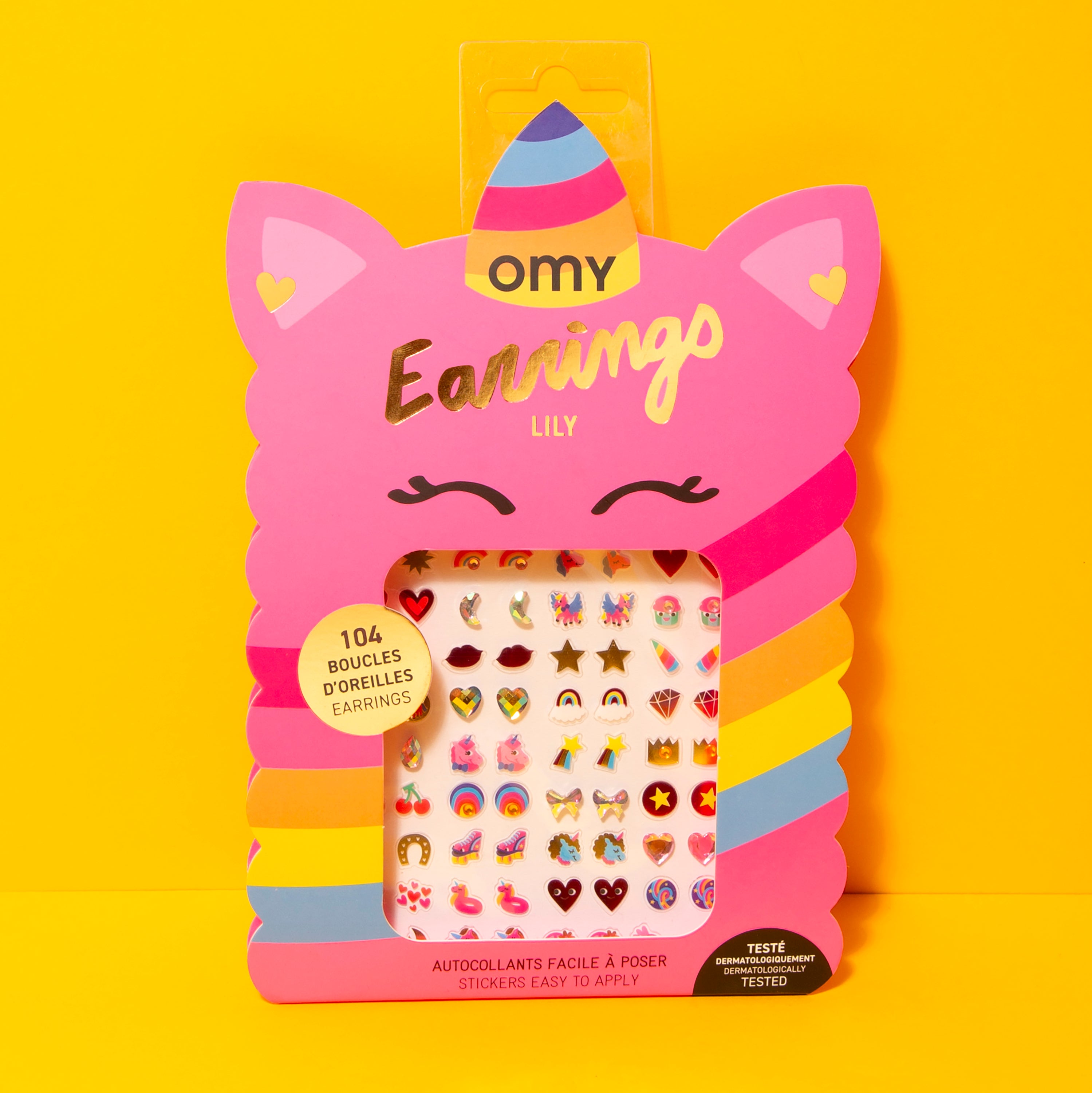 Packaging bijoux autocollants OMY Lily – Boucles d’oreilles fantaisie pour enfants