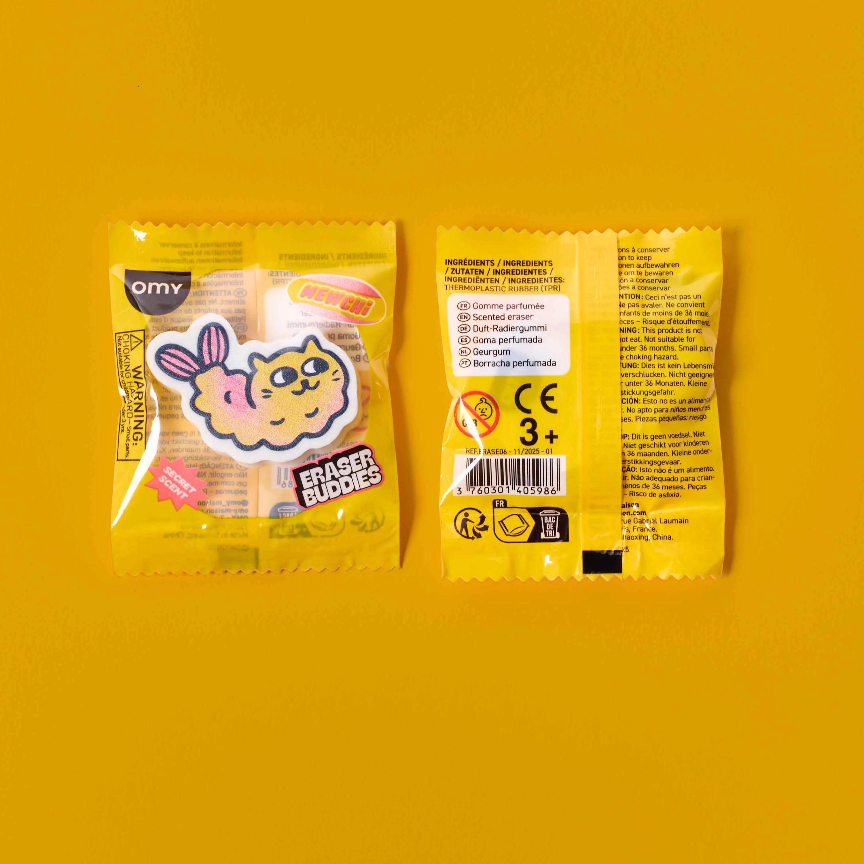 gomme parfumee chat Mewchi OMY emballage eraser buddies produit enfant