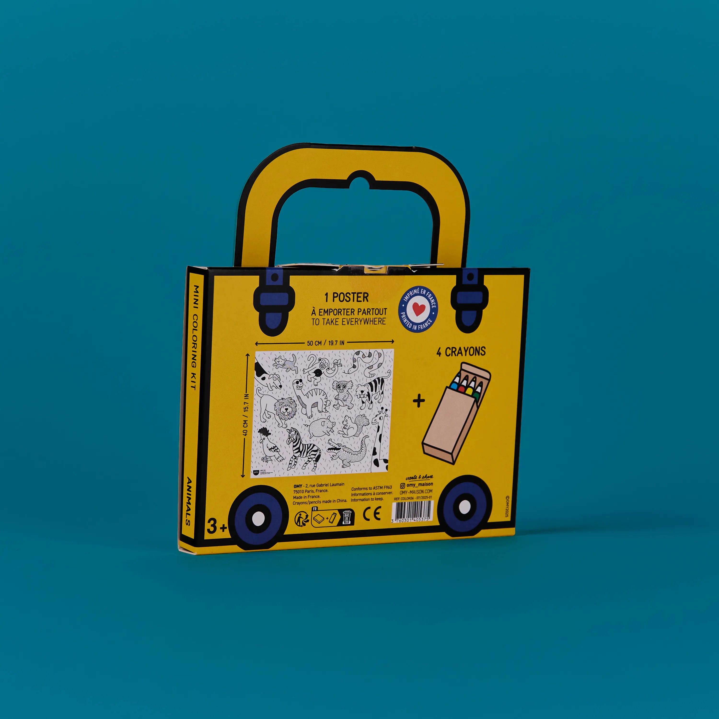 Mini coloring kit animals de dos