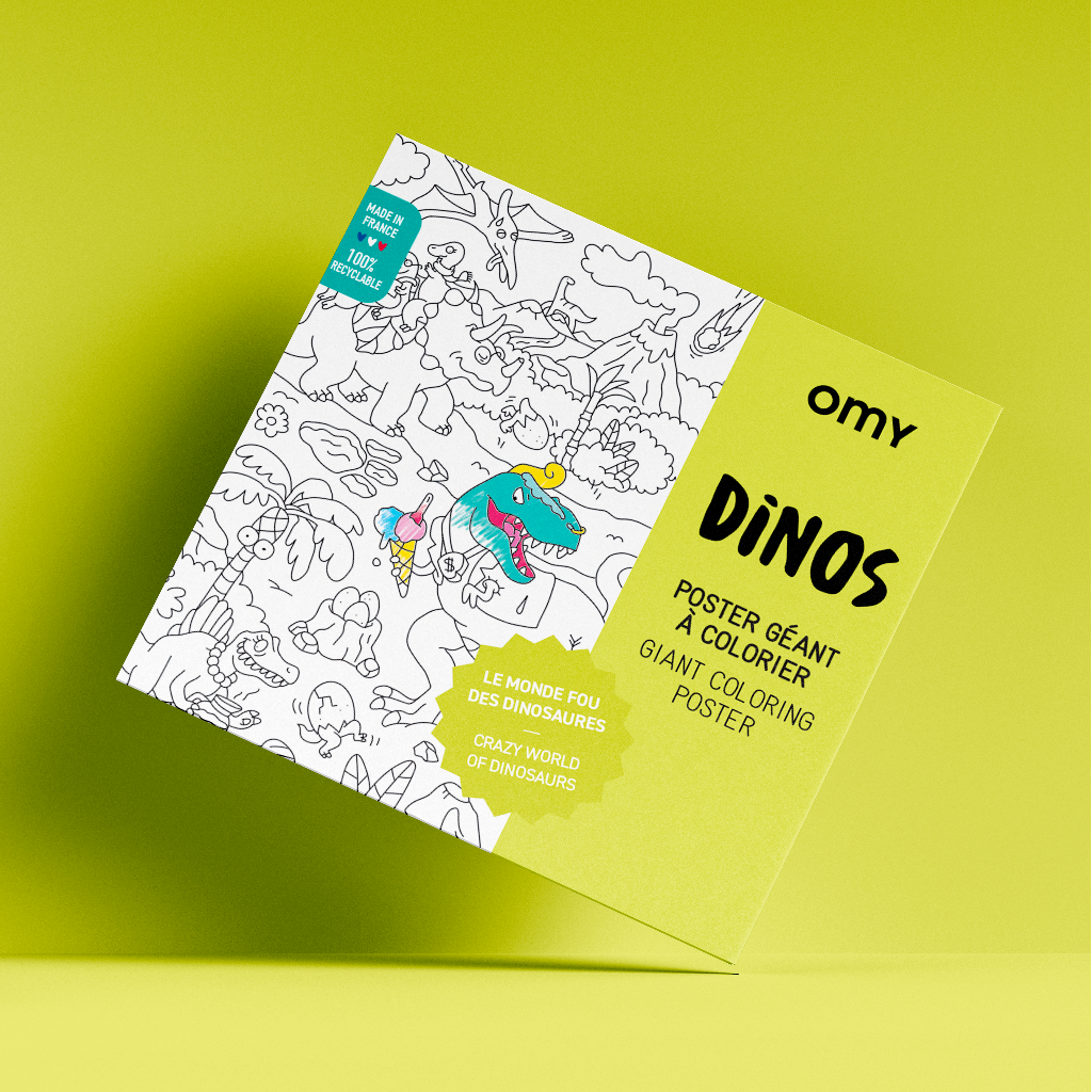 Poster à colorier - dino- 100x70 - OMY - Plastique créatif