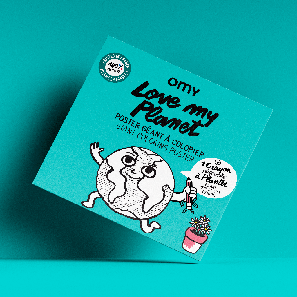 LOVE MY PLANET + 1 crayon à planter- Poster géant à colorier