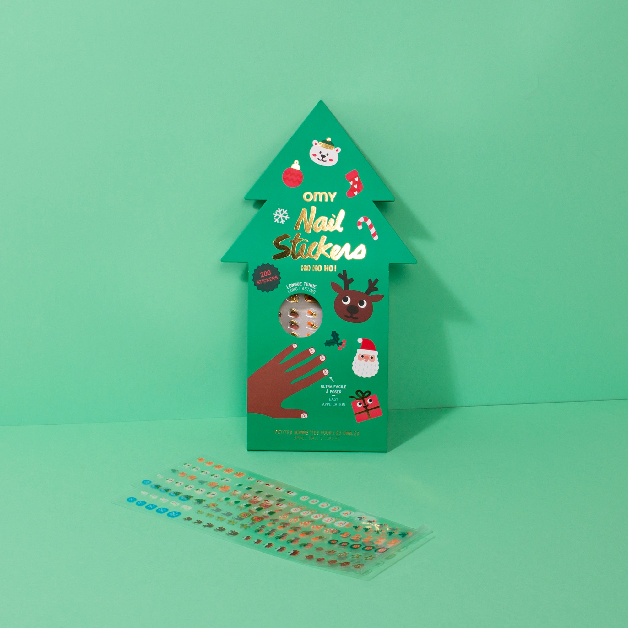 Packaging Nail Stickers OMY HO HO HO – Gommettes ongles festives pour Noël