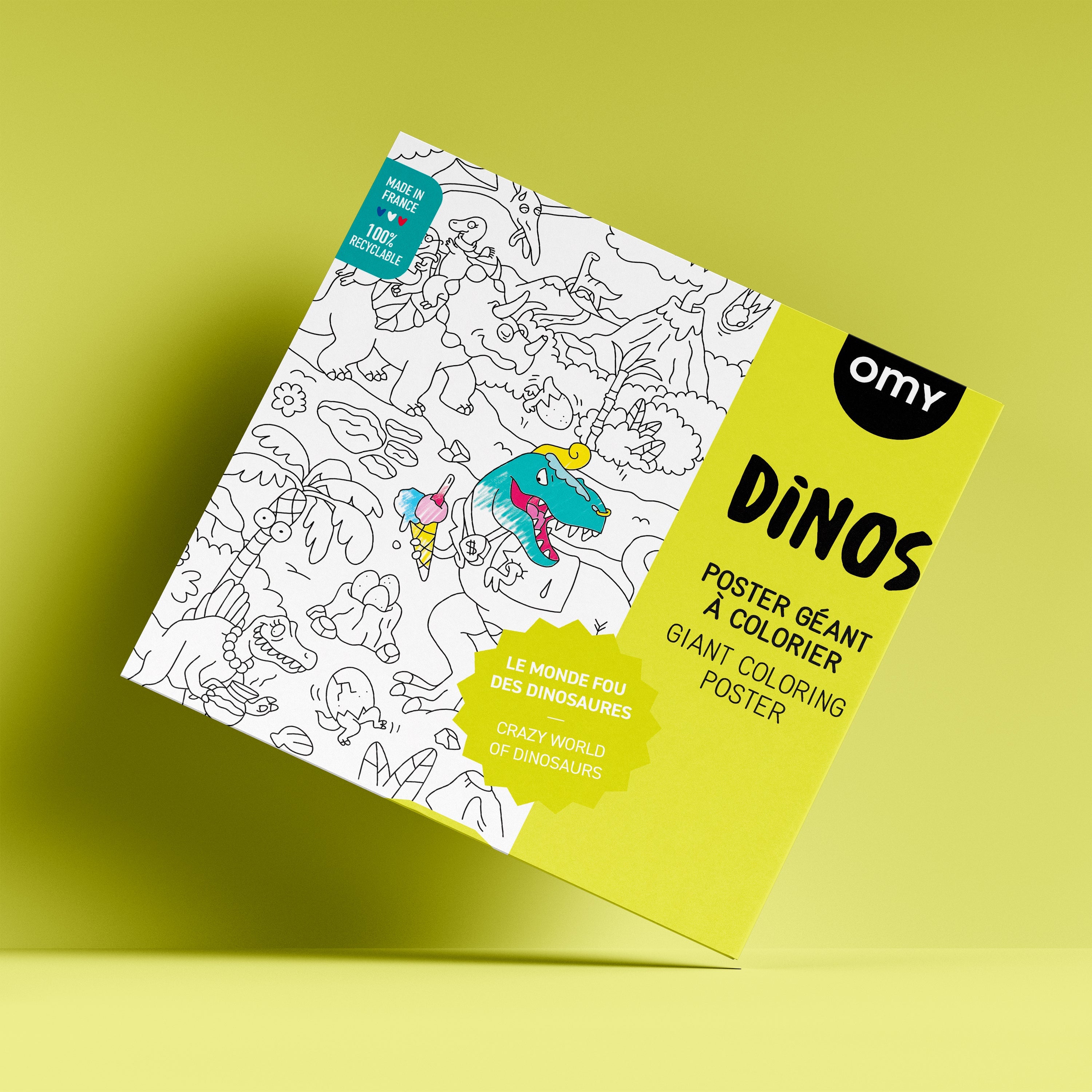 Poster a colorier omy dinos packaging
