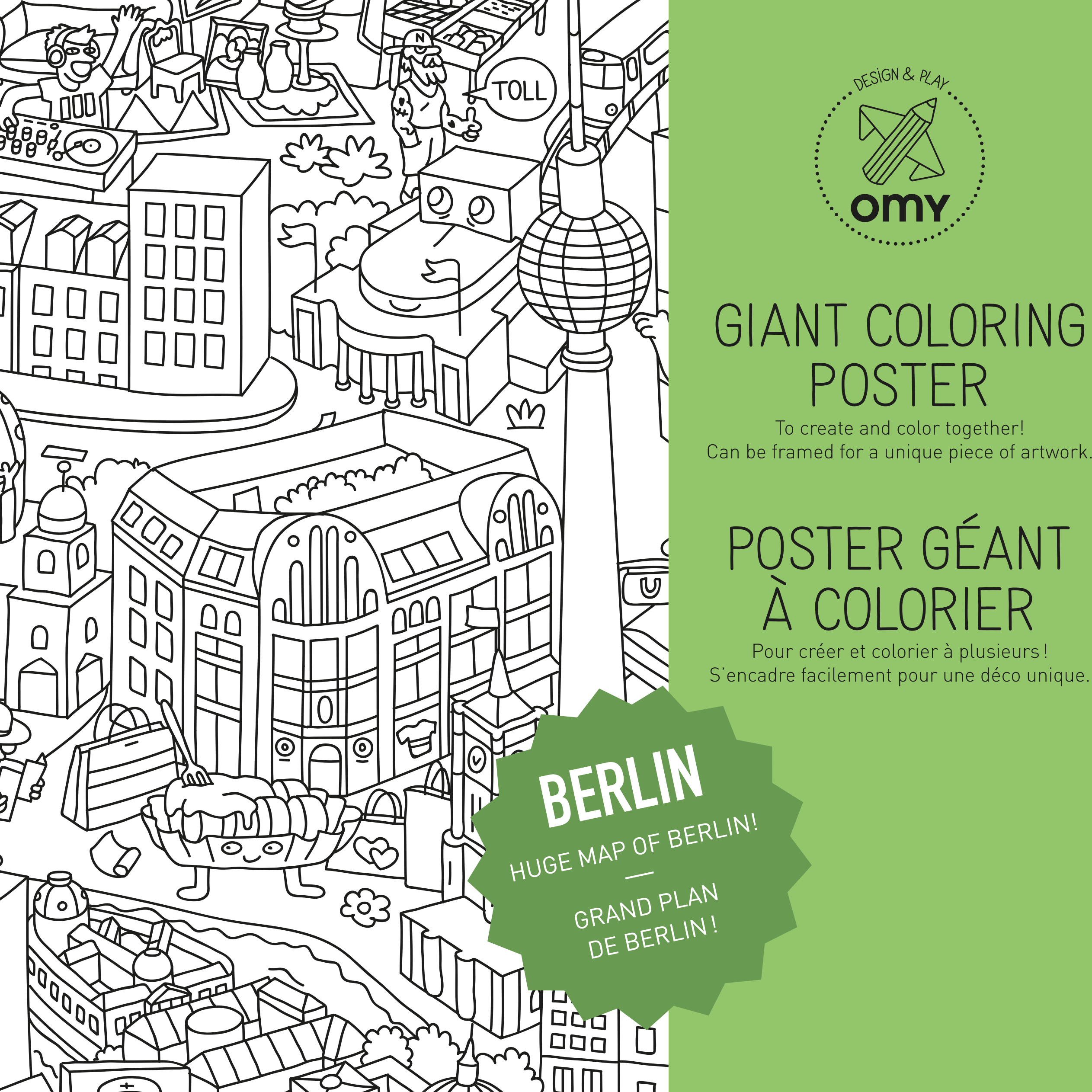 packaging poster géant a colorier Berlin