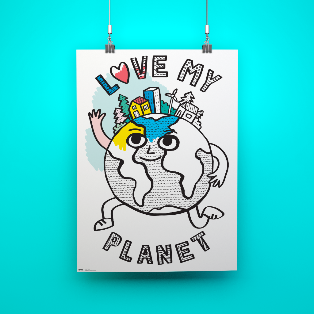 LOVE MY PLANET + 1 pencil to plant - Giant poster