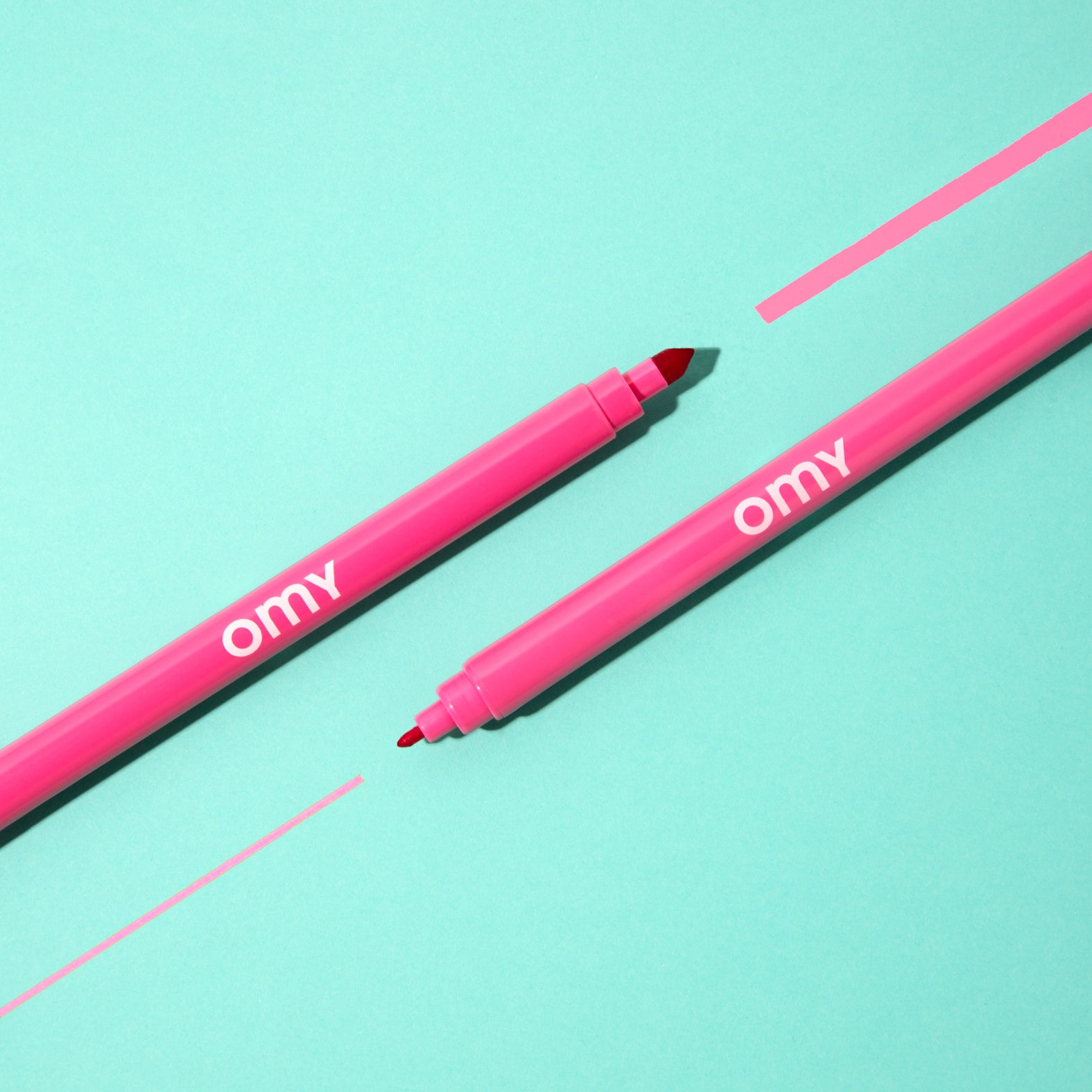 Feutres roses OMY ultralavables – Double pointe pour coloriage propre