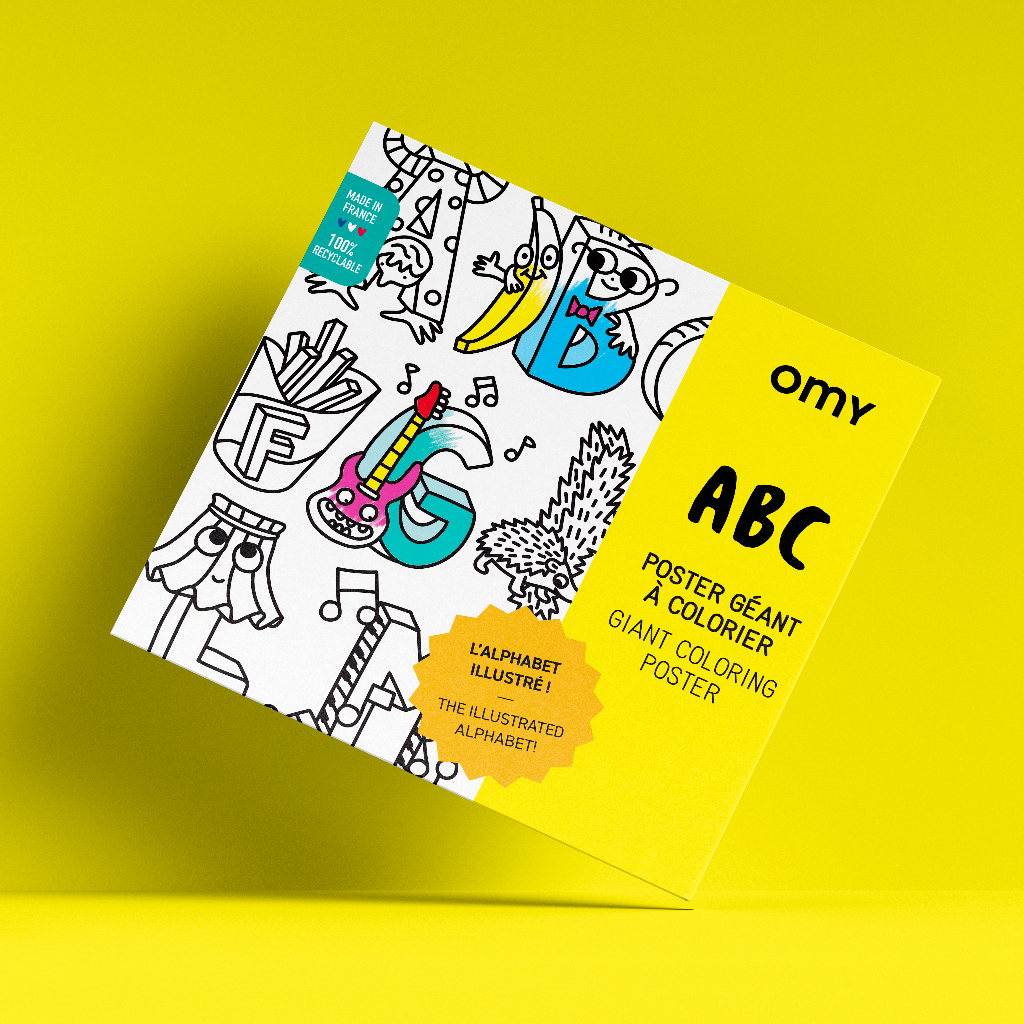 Poster géant à colorier ABC par OMY – Apprentissage ludique de l’alphabet pour enfants
