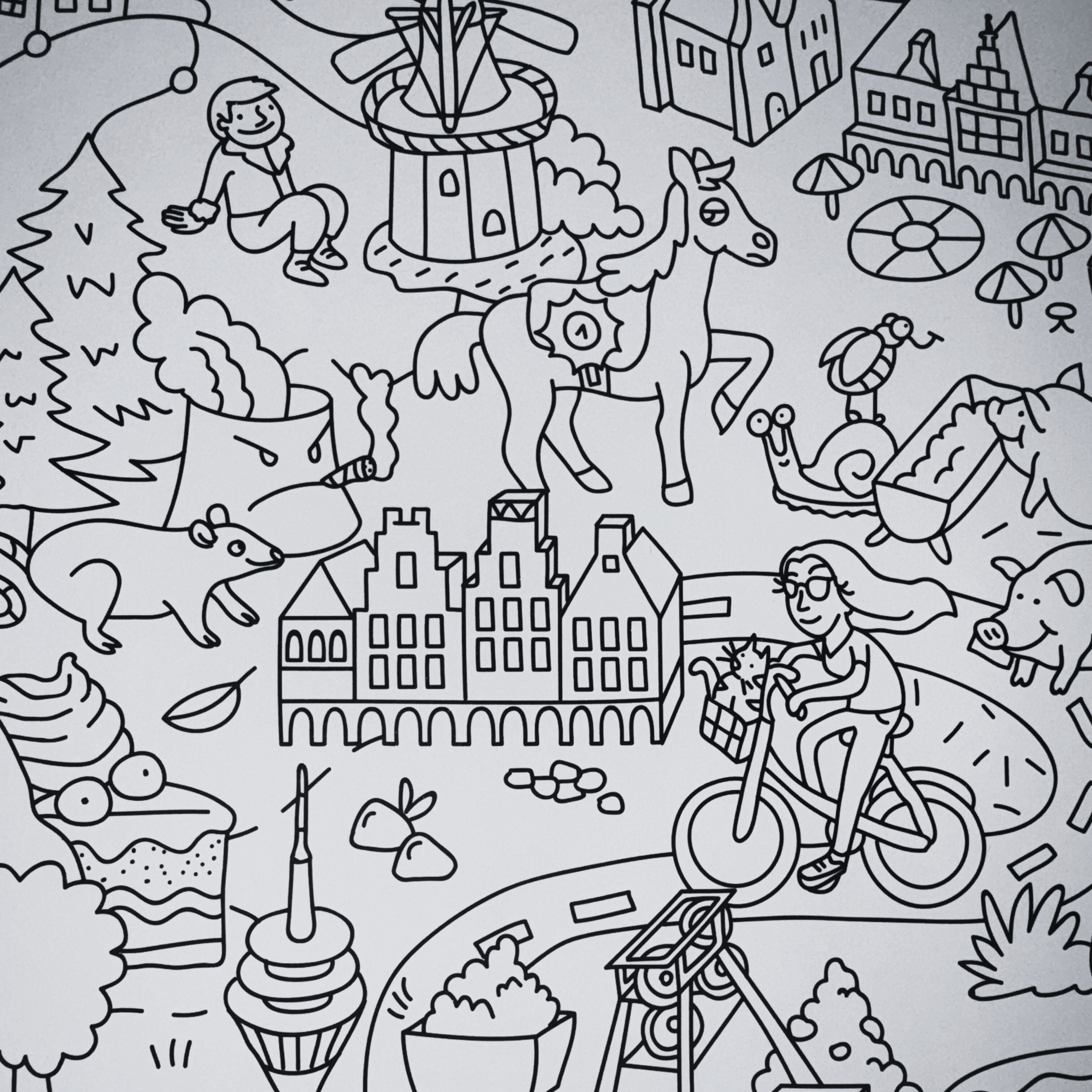 Détail du poster allemagne Deutschland OMY à colorier montrant les monuments célèbres