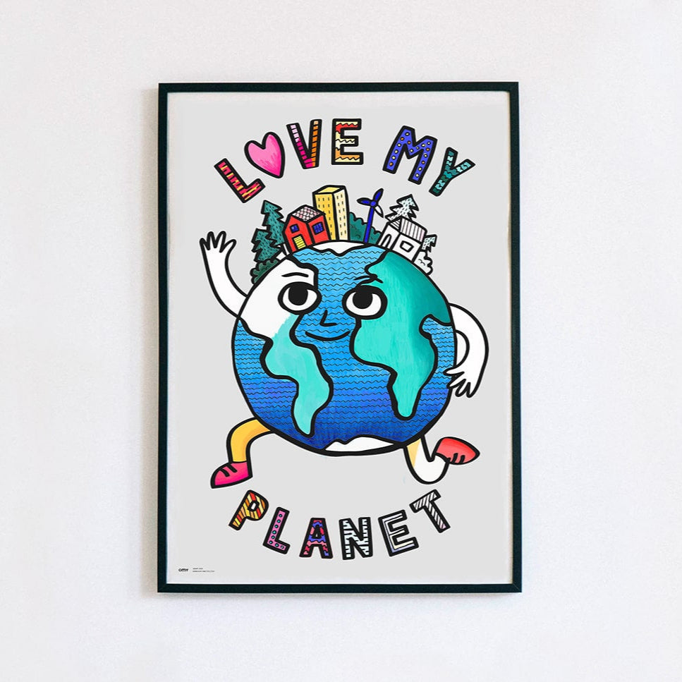 LOVE MY PLANET + 1 pencil to plant - Giant poster
