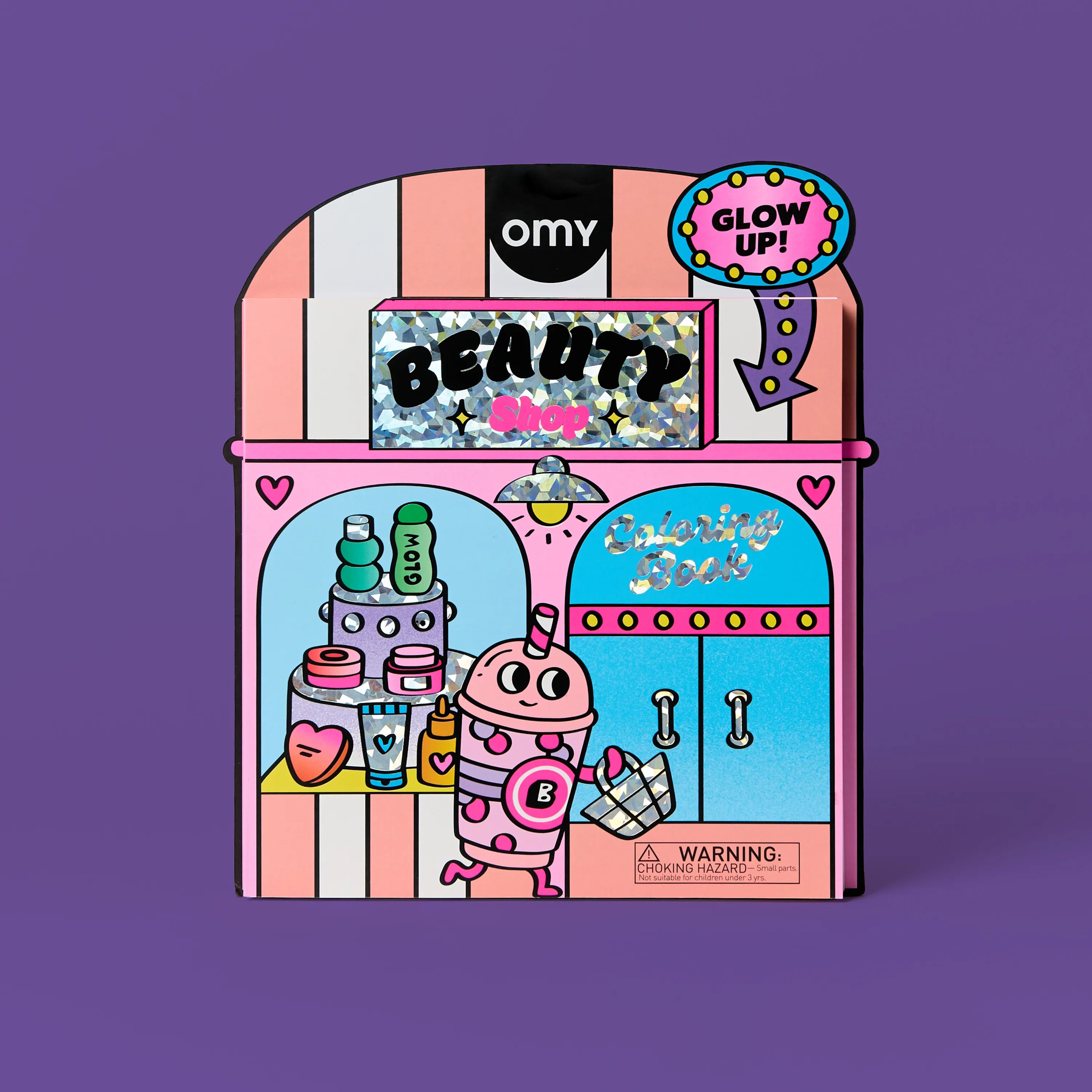 Boutique géante à colorier « Beauty Shop » OMY illustrée sur le thème de la beauté et des cosmétiques.