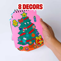 Sticker Activity Book Noël OMY con 8 scene da completare e decorare con sticker festosi.