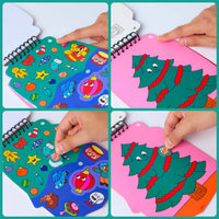 Passaggi per decorare un albero di Natale con i sticker riposizionabili dello Sticker Activity Book OMY.