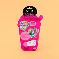 Dos du carnet Sticker by Number Bubble Tea OMY dès 6 ans : 200 stickers, 10 cartes à compléter et une carte postale