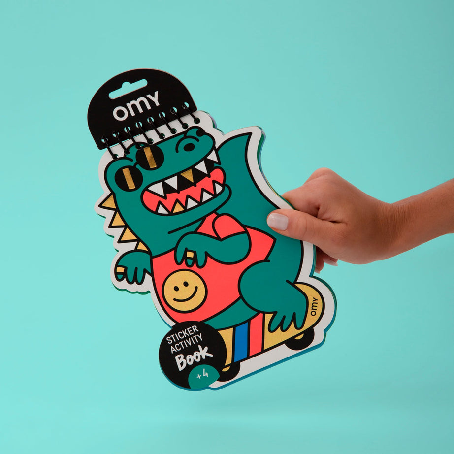 Libro di attività con stickers di dinosauri - illustrazione della copertina.