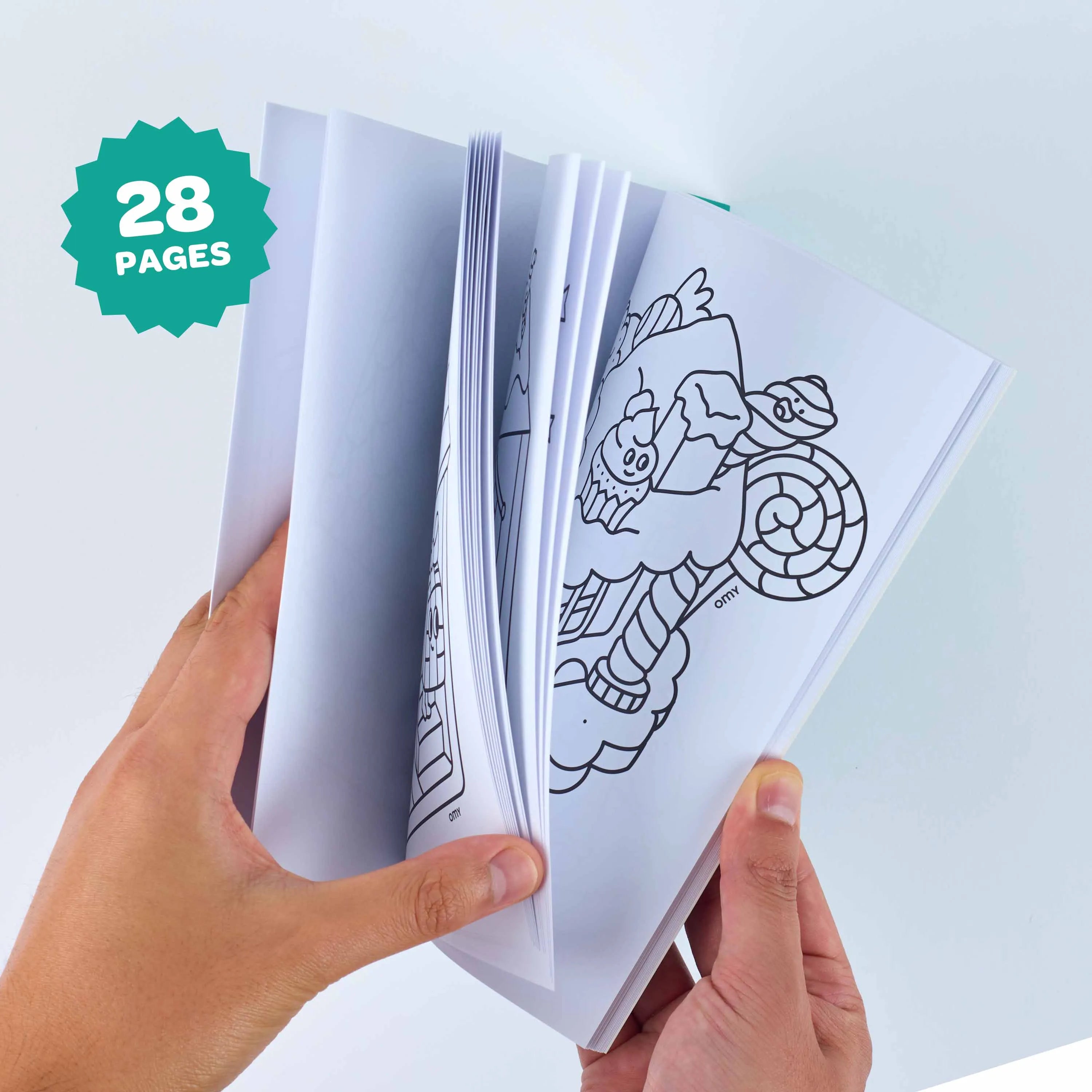 Anteprima delle 28 illustrazioni da colorare del quaderno Cozy Art Christmas OMY.