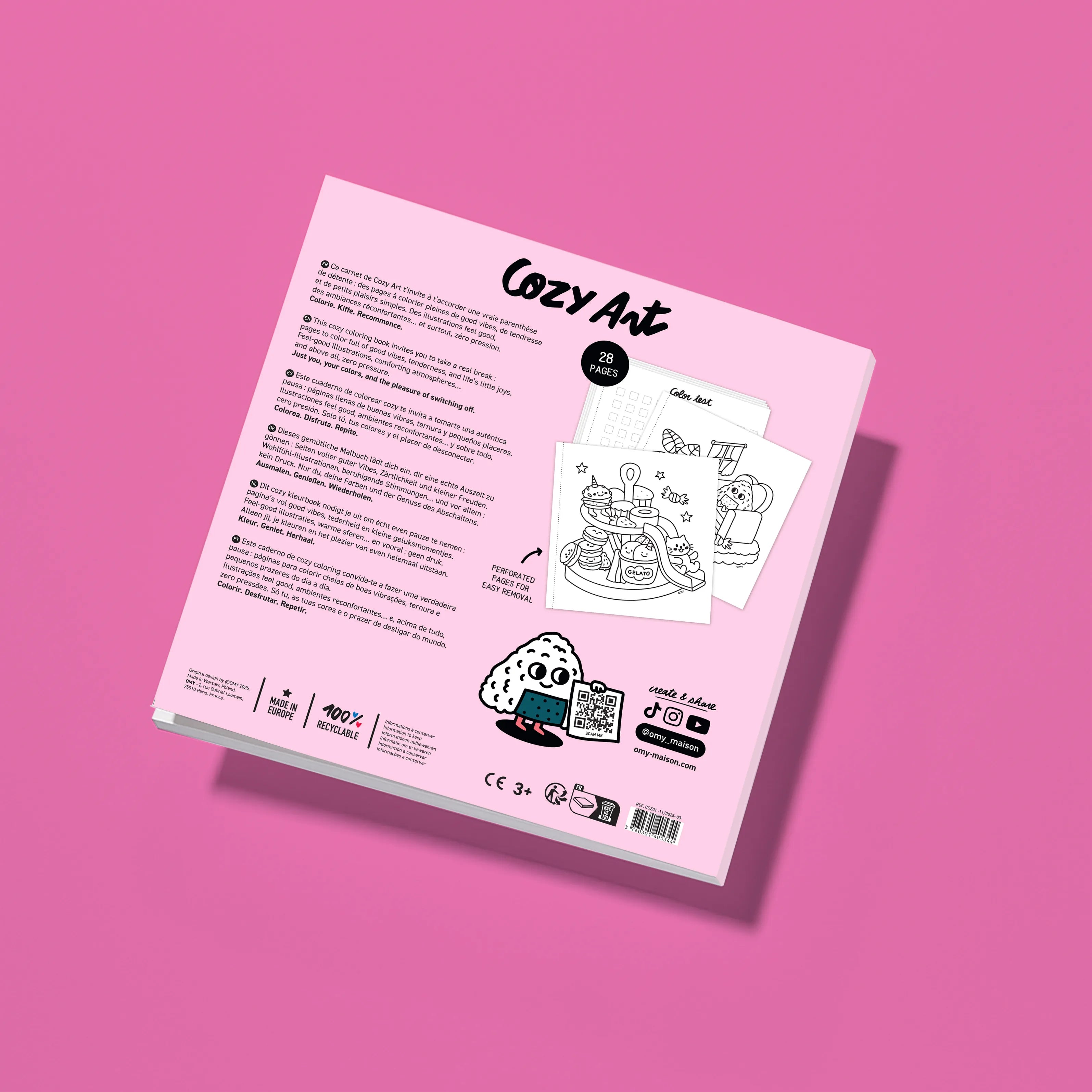 Cover arrière cozy art kawaii