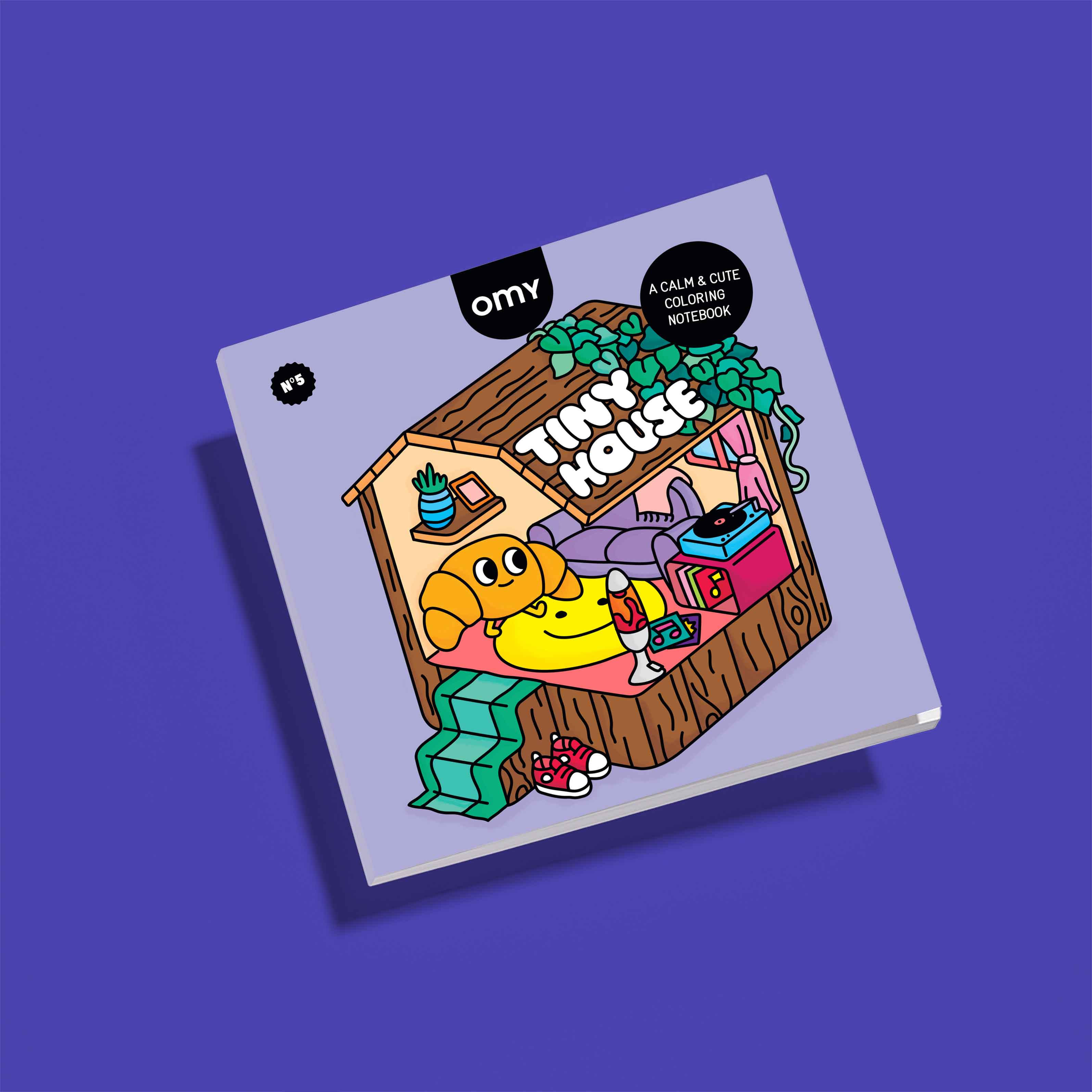 Cuaderno para colorear OMY Cozy Art Tiny House, ilustraciones acogedoras y tiernas para colorear