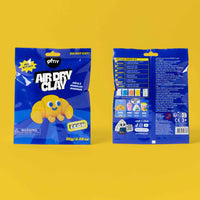 Bustina OMY Air Dry Clay Léon mostrata frontalmente e sul retro su sfondo giallo