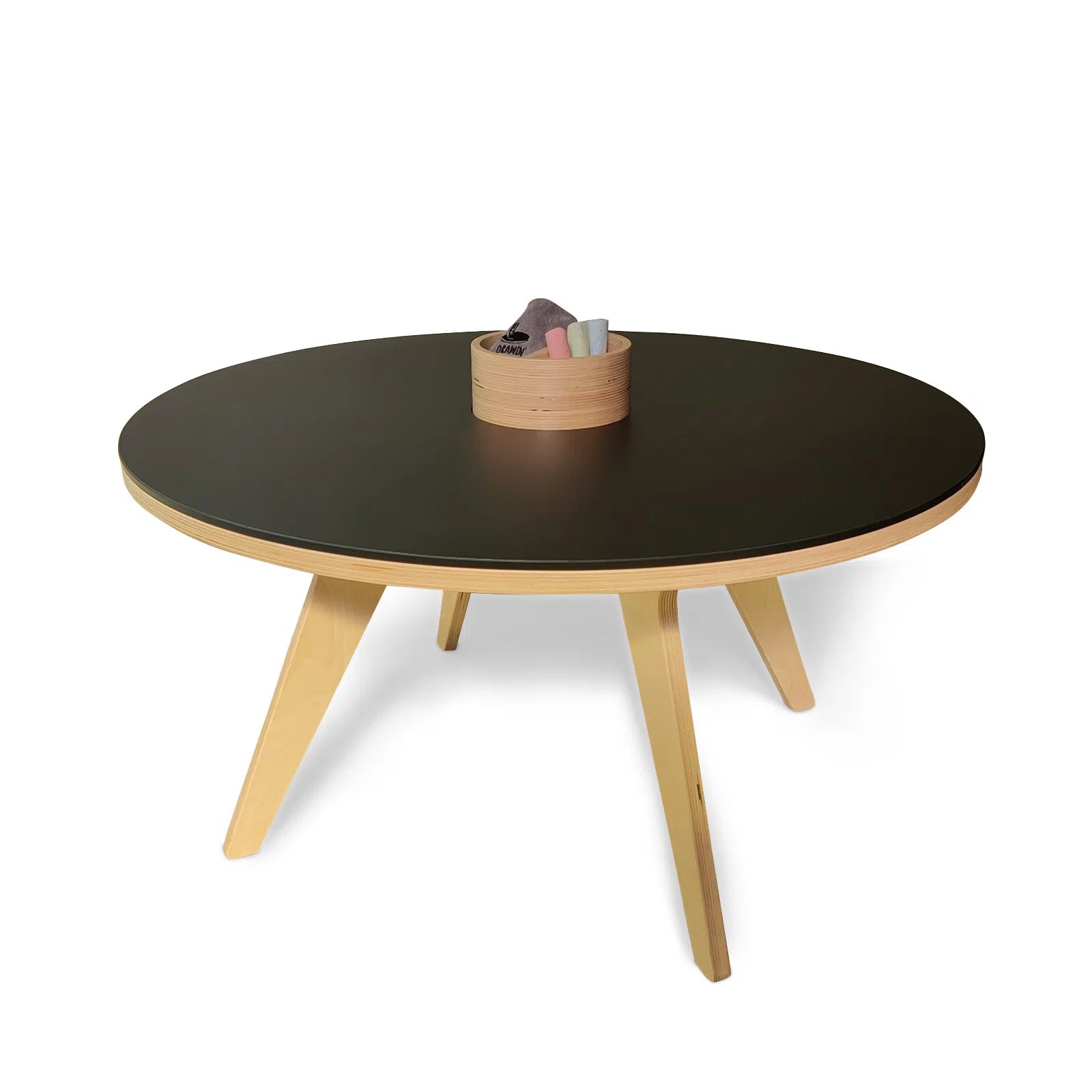 Tavolo da disegno in legno multifunzionale XXL D90 cm e 4 sgabelli  DRAWIN'KIDS X OMY