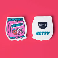 OMY Eraser Buddies Betty scented eraser shaped like a strawberry package, double-sided design