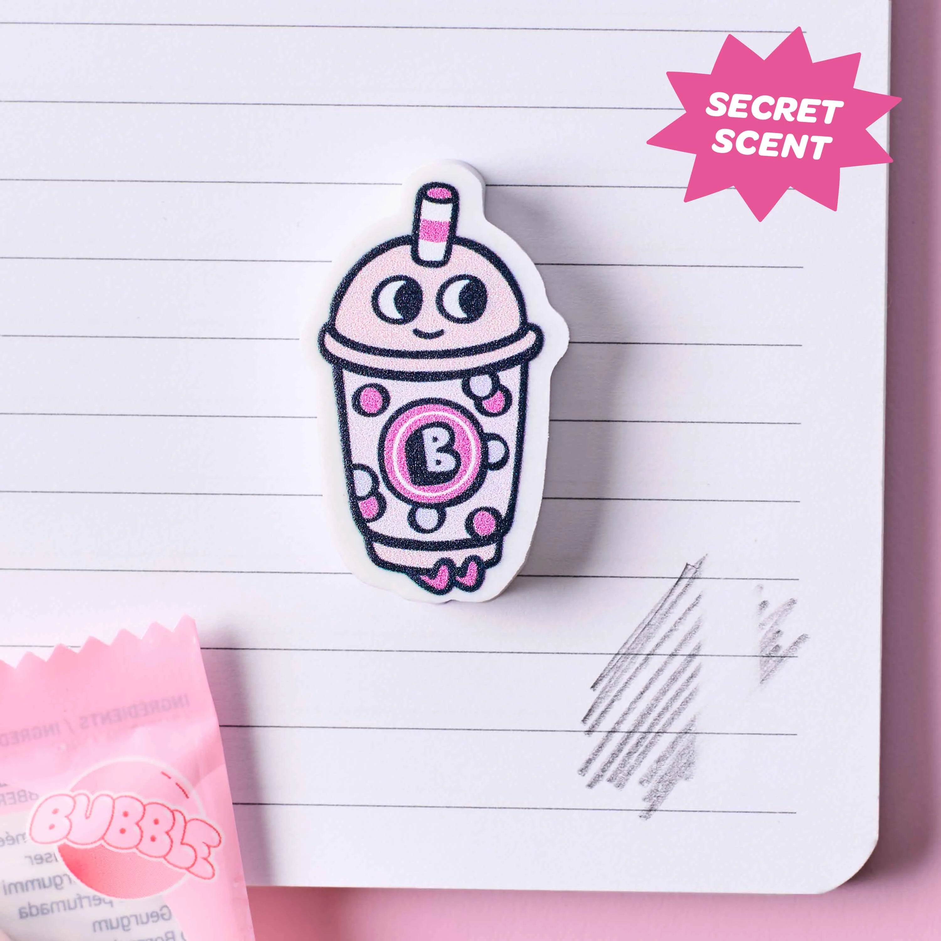 gomme parfumee enfant bubble tea OMY sur carnet parfum surprise