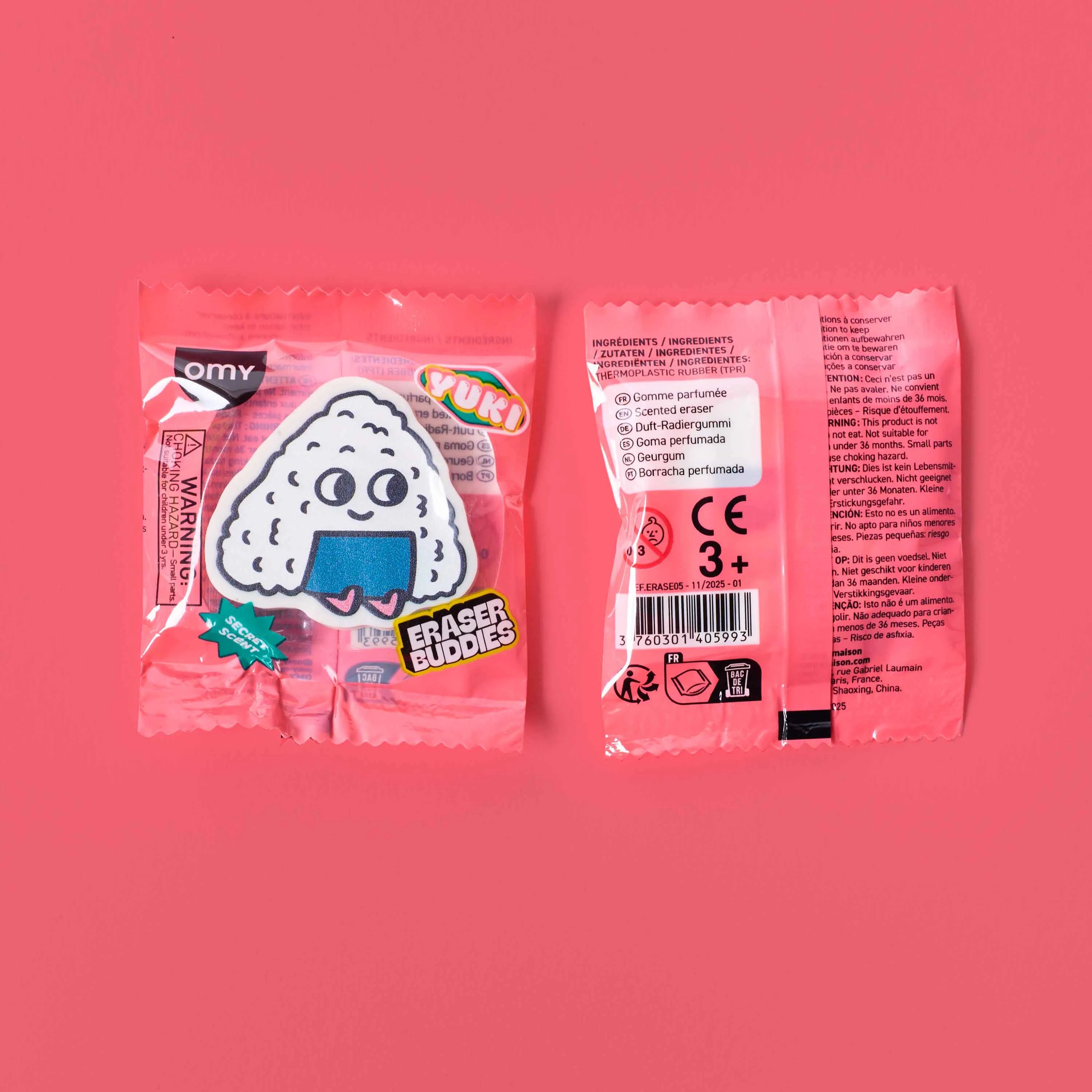 gomme parfumee onigiri Yuki OMY emballage eraser buddies produit enfant