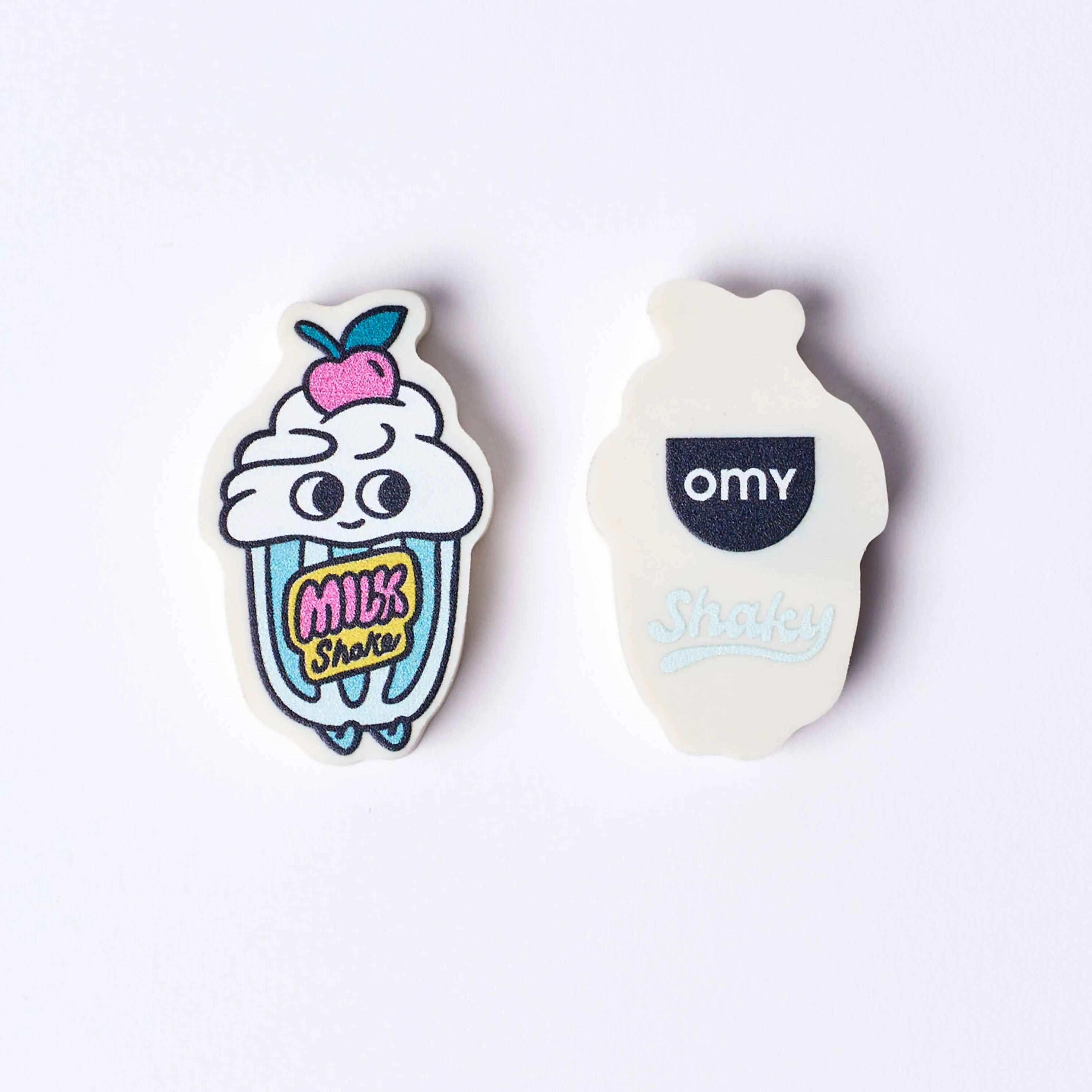 gomme kawaii milkshake Shaky OMY parfumee vue face et dos fond blanc