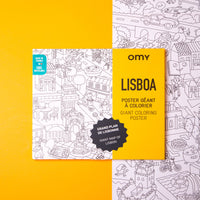 Poster gigante Lisbona in bianco e nero con custodia OMY abbinata.