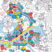 Détail du poster à colorier Kawaii – Petits dessins mignons et rigolos