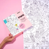Coloriage du poster géant Kawaii – Univers mignon et fantaisiste à compléter