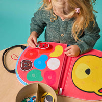Montessori Shapes & Colors OMY activity, child developing fine motor skills and coordination