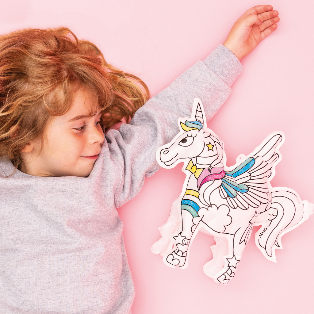 Jouet licorne gonflable en papier à colorier Omy - Le petit Souk