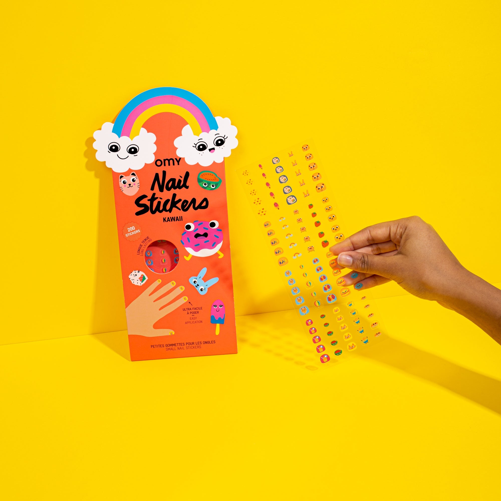 Box di OMY Kawaii Nail Stickers – Sticker per unghie per bambini a tema giapponese kawaii
