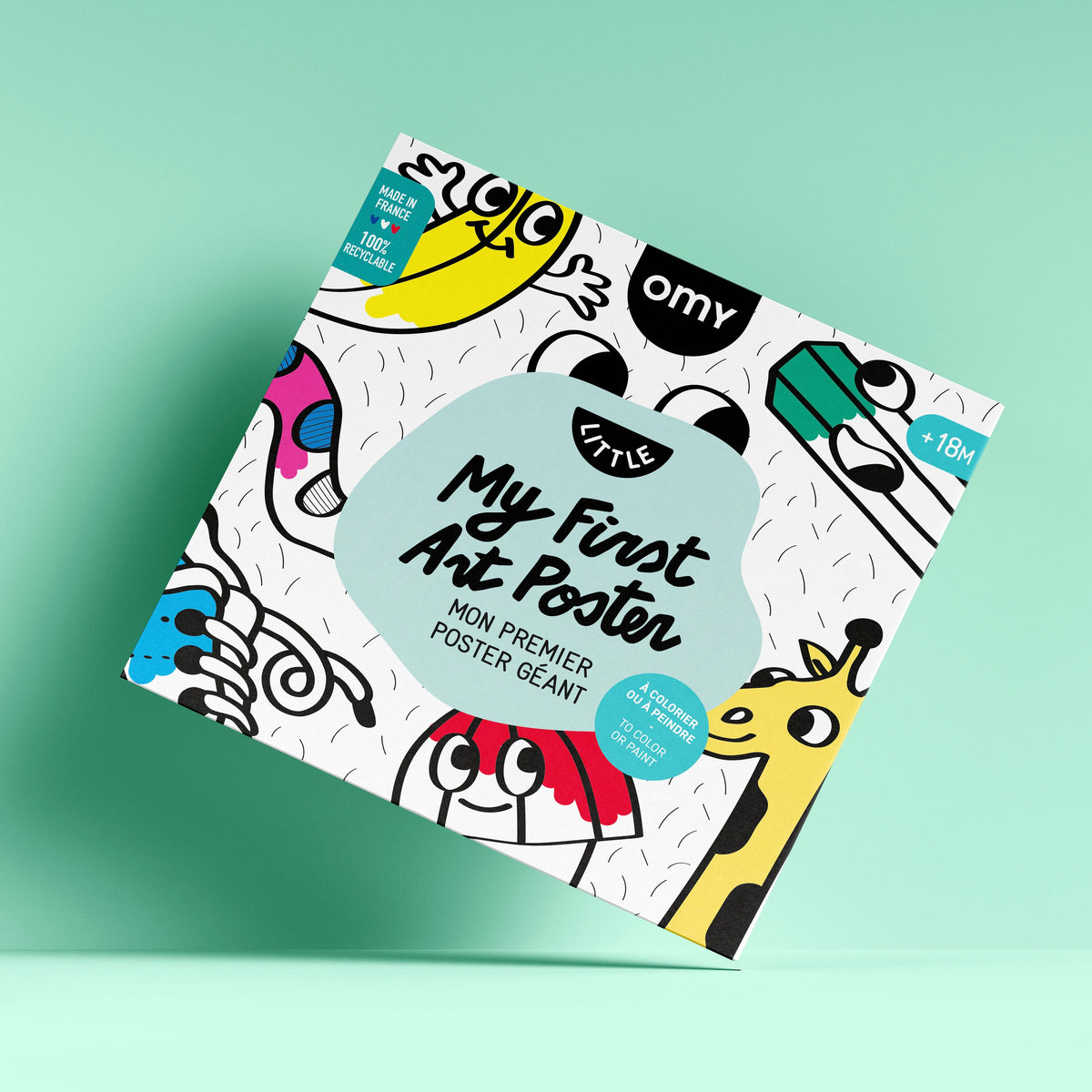 Box of the giant My First Art Poster OMY coloring poster, ideal for finger painting from 18 months