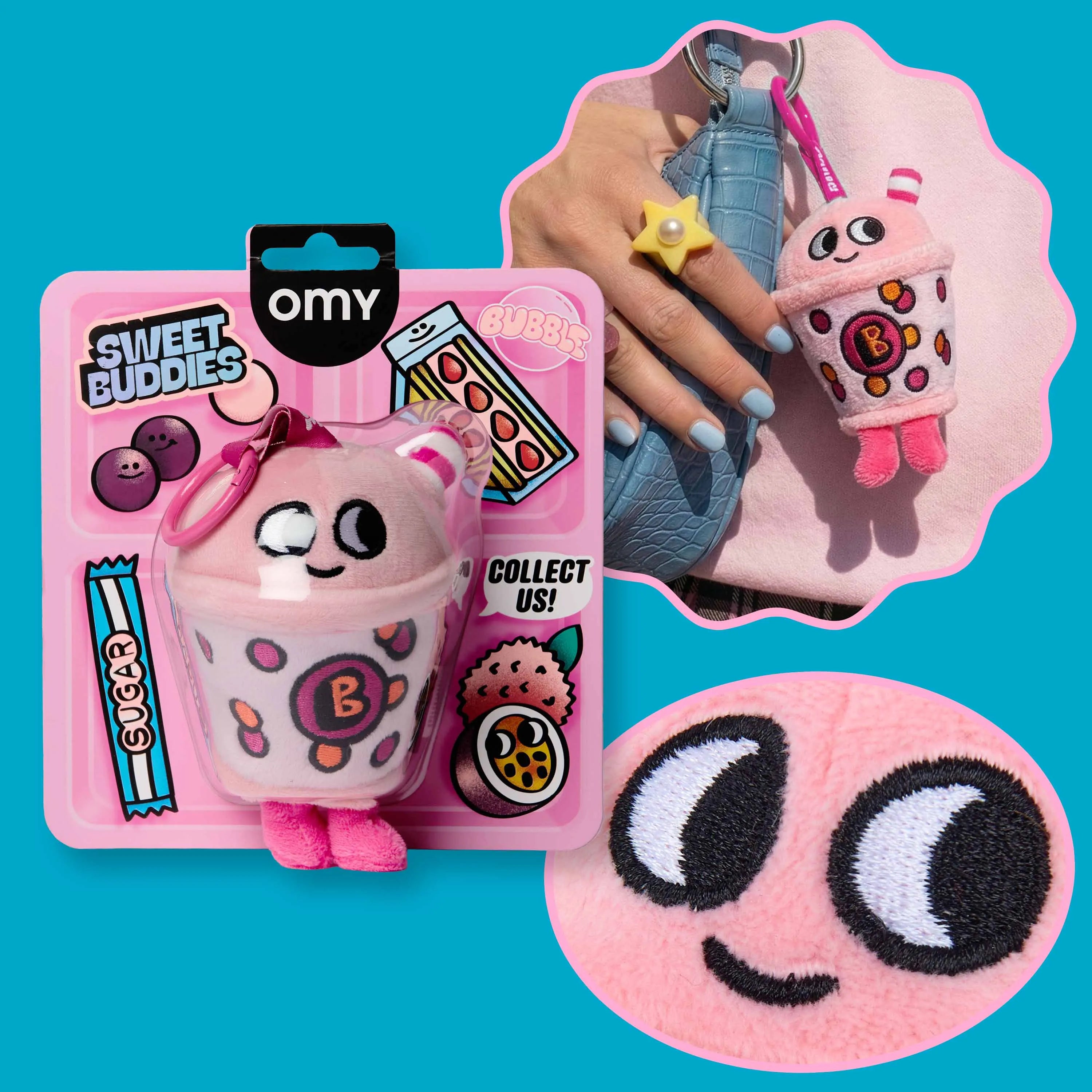 Mini peluche Bubble accrochée à un sac