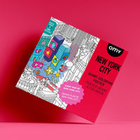 Giant New York City coloring poster by OMY – Manhattan, Brooklyn, Statue of Liberty – Fun creative activity for kids and families – Unfold on the floor or hang on the wall