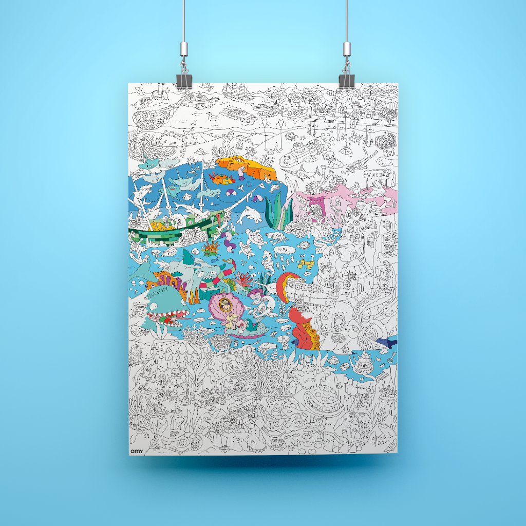 Poster à colorier Fonds marins Art et créations Sentosphere : King