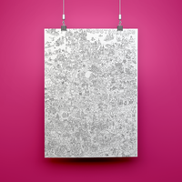Poster da colorare sulla Germania appeso al muro, design dettagliato in bianco e nero