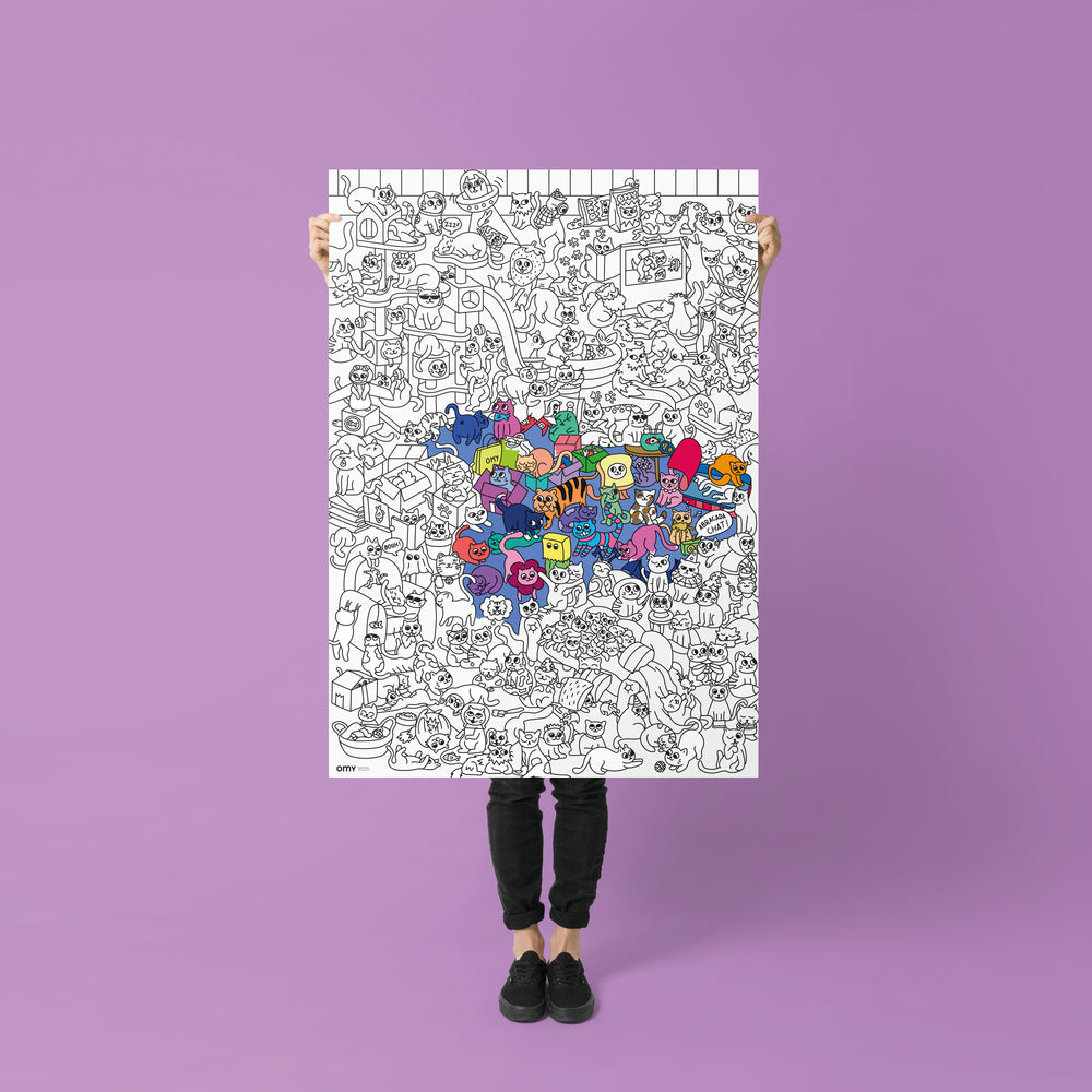 Poster géant à colorier Kitty