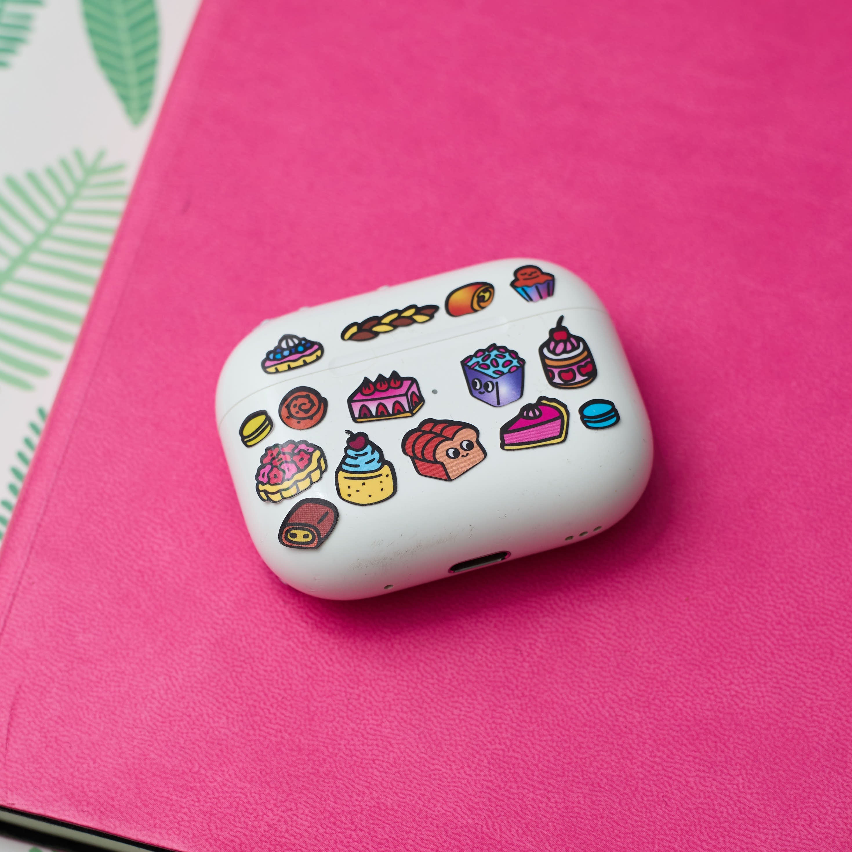 Detail of Fabulous Stickers French Baguette OMY tasty stickers on a white case