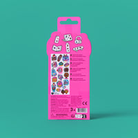 Back of the Fabulous Stickers Donuts OMY packaging, with a preview of the stickers and product information