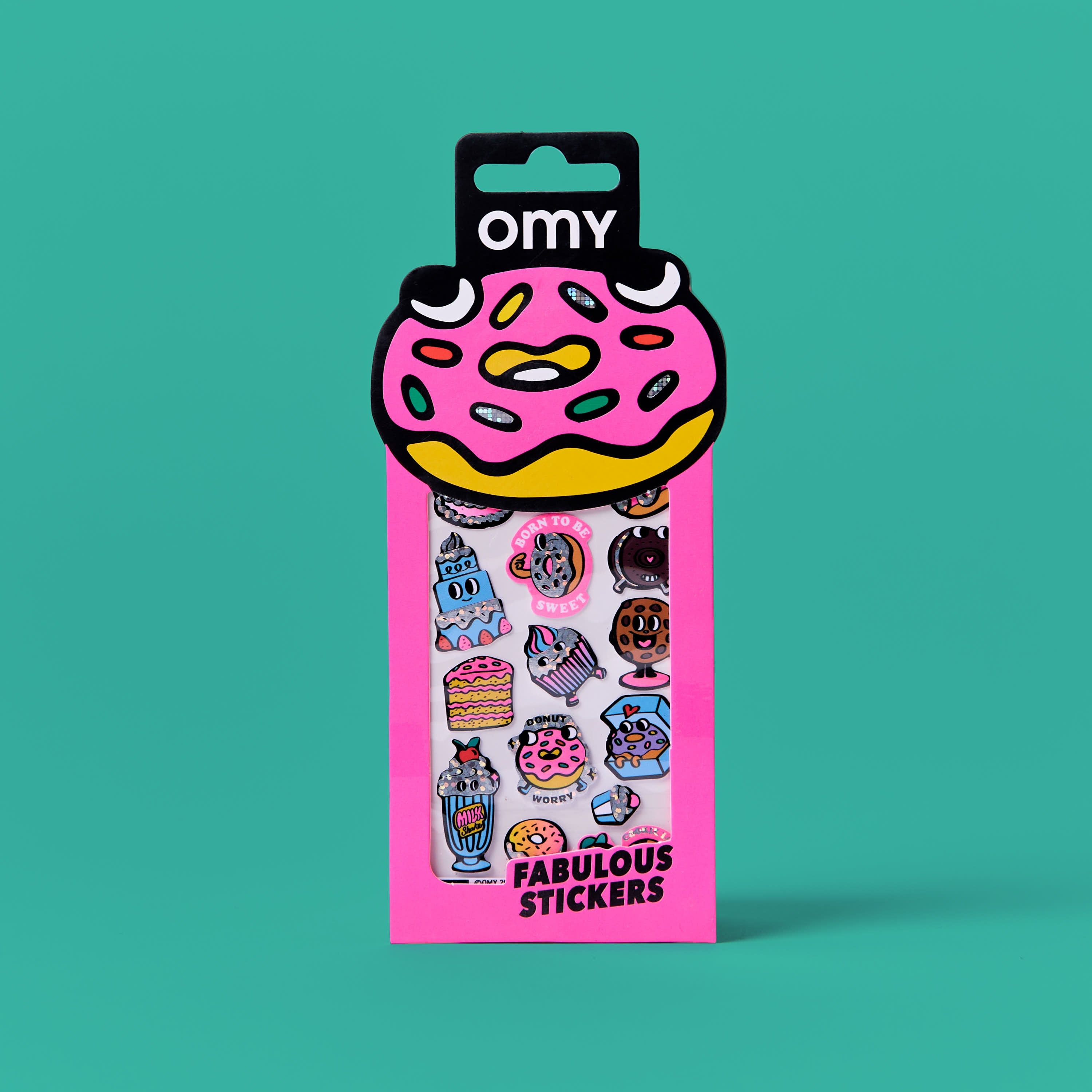 Fabulous Stickers Donuts OMY, sticker sheet of fluorescent and holographic desserts