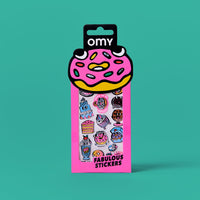 Fabulous Stickers Donuts OMY, sticker sheet of fluorescent and holographic desserts