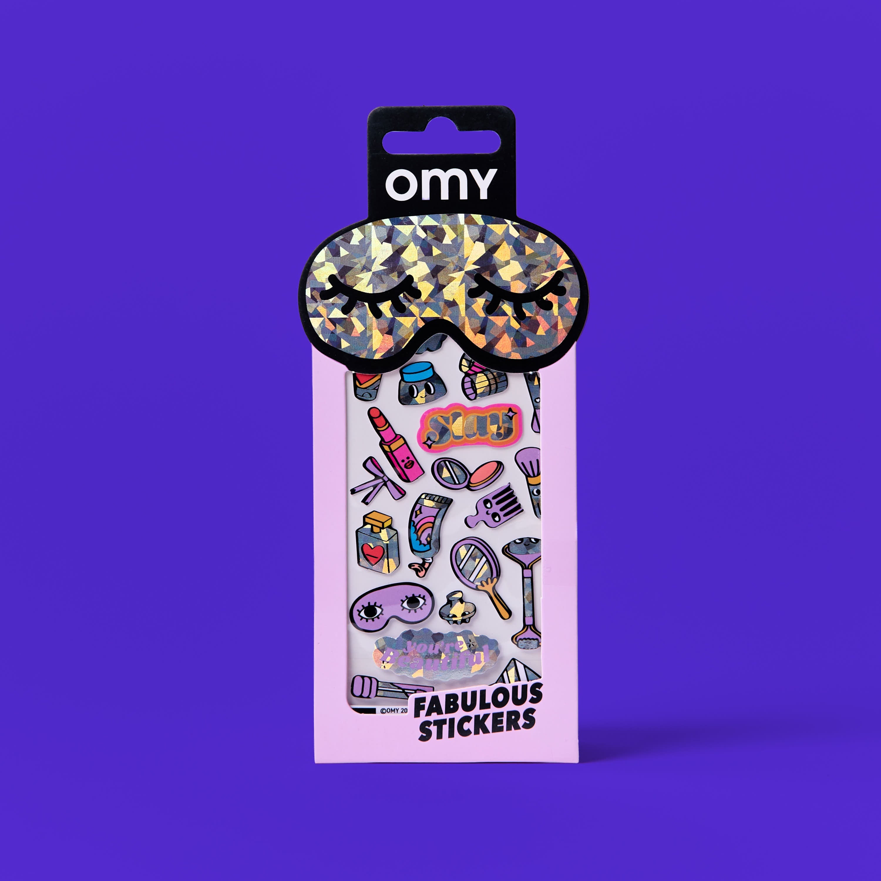 Fabulous Stickers Make Up OMY – emballage rose avec stickers maquillage holographiques et waterproof