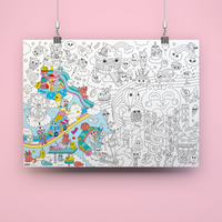 Poster géant Kawaii en noir et blanc à suspendre – Illustrations japonaises