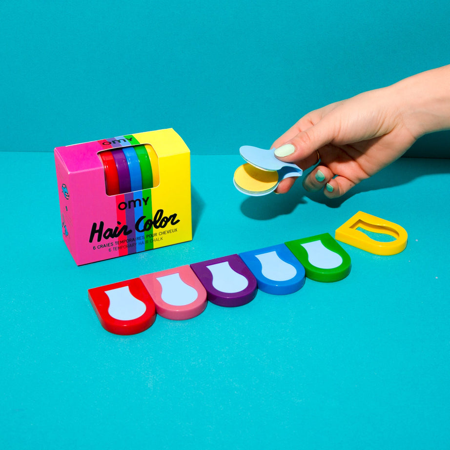 Box Hair Chalk OMY – temporäre Haarkreiden in 6 Farben.
