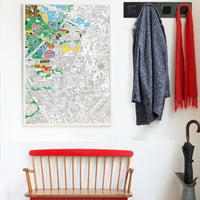 Póster OMY Bordeaux para colorear enmarcado – idea de decoración de pared para dormitorio o salón.