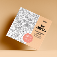 OMY San Francisco giant coloring poster sleeve – illustration of the American city.