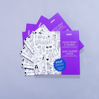 Nahaufnahme der violetten Verpackung „Stylist“ mit buntem Sticker und verspielter Typografie